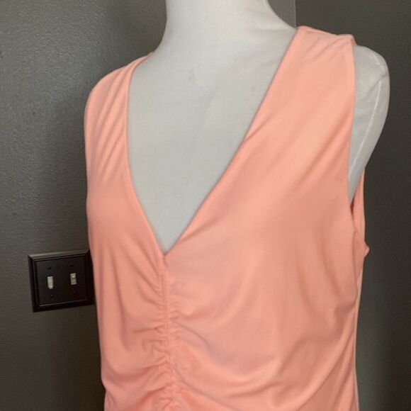 INC International Concepts Women Ruched Bodycon Dress Sherbet Orange Peach - Picture 5 of 11